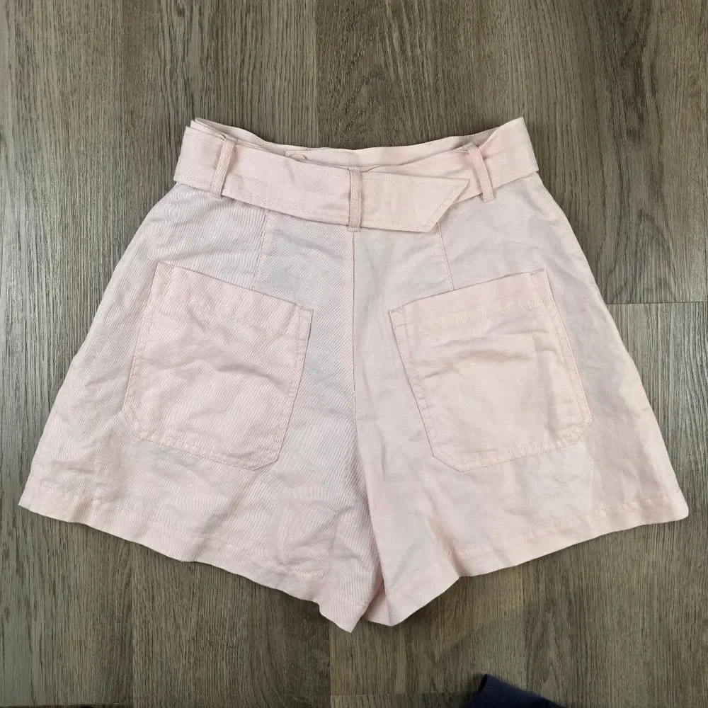 La Vie Rebecca Taylor Linen Blend Cloud Shorts Size 26